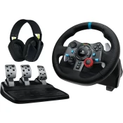 LOGITECH gaming volan G29 Driving Force Racing Wheel (PC/PS3/PS4/PS5, USB) + gaming slušalice G435 Lightspeed (USB-C, bežične, BT), crne