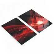 shumee Komplet dveh dekorativnih steklenih kuhinjskih desk abstraktnih 2x30x52 cm