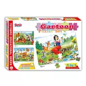 Denis Puzzle - Sestavljanka, Sneguljčica-Bambi, 3v1, 153 kosov
