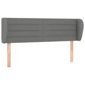 Vidaxl Vzglavje z ušesi temno sivo 147x23x78/88 cm blago