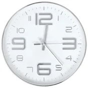 Vidaxl Stenska ura 30 cm srebrna