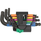 WERA 950/9 Hex-Plus Multicolour set Imbus ključeva, metrički, BlackLaser, 9 komada, 05133164001