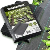 shumee Heckermann agrotekstil 0,8x20m 90g/m2 črne barve (kocka)