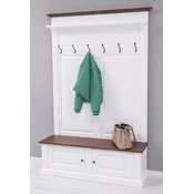 Casa Padrino country style solid wood wardrobe white/dark brown 140 x 41 x H. 210 cm - Wall wardrobe - Hall closet - Hall furniture - Wardrobe furniture - Country style furniture