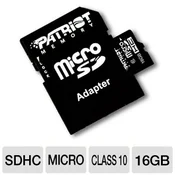 Micro SDHC 16GB Patriot Class 10 LX Series + adapter UHS-I PSF16GMCSDHC10 45MB/s