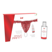 INTT - BRAZILIAN RED PANTY WITH PEARLS AND LUBRICATING GEL 50ML