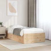 Posteljni okvir brez vzmetnice 90x190 cm trdna borovina