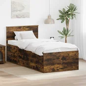 Krevet na dan s ladicama Dimnjeni hrast i crna 90 x 190 cm