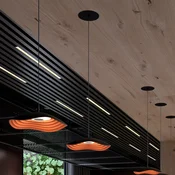 Bover LED vgradna viseča svetilka Valentina S24, črna/bakrena - Dnevna soba/jedilnica - Dizajn - črna, bakrena - Aluminij