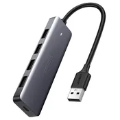 Ugreen Adapter 4w1 Hub USB do 4x USB 3.0 + micro USB siv - Odprta embalaža