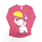 VRABAC Majica dugih rukava za bebe Happy little elephan, Roze