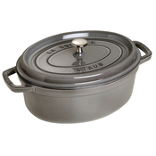 Casserole kozica V, 8 l, ovalna, grafitno siva, iz litega železa, Staub