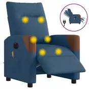 Vidaxl vidaXL Električni masažni stol z naslonjalom, moder, blago
