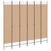 Vidaxl 6-Panelski Pregradni Stojalo Bež 240 x 220 cm Blago