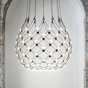 Luceplan Mesh Wireless viseča svetilka, O 100 cm, 1 m, Bluetooth - Dnevna soba/jedilnica - Dizajn - črn - Kovina