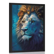 Plakat modro zlati lev - 20x30 no frame