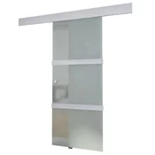 Vidaxl Drsna vrata steklo in aluminij 178 cm srebrna