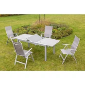 Gardenson Raztegljiva Vrtna Miza Ambia, Steklo, Aluminij, 160-220x90