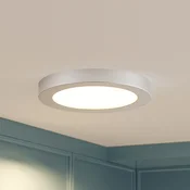 Prios LED stropna svetilka Edwina, srebrna, 23 cm, CCT, IP44 - Kopalnica - Sodobni - srebrna, bela - Kovina