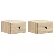 vidaXL Stenski nočni omarici 2 pcs Sonoma hrast 34,5 x 33 x 20 cm