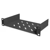 254 mm (10) 1U fixed shelf 44x254x150 mm, color black (RAL 9005) (RAL 9005)