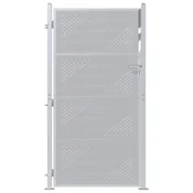 Vidaxl Vrtna vrata s ključavnico srebrna 85 x 174 cm Nerjaveče jeklo