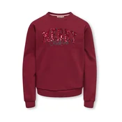 ONLY GIRLS Majica KOGTWINKLE XMAS safir/vinsko rdeča