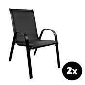 Aga Aga 2x Vrtni stol MR4400BC-2 Črna, (21129899)