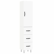 Vidaxl Visoka omara bela 34,5x34x180 cm inženirski les