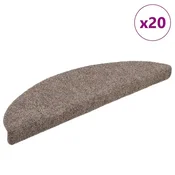 Vidaxl Preproge za stopnice, samolepilne, 20 kosov, 56x17x3 cm, bež, polkrožne