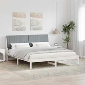 Krevetna konstrukcija s uzglavljem Svijetlo siva 180 x 200 cm