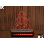 Black Cut 3D Lampa Jelka Crvena