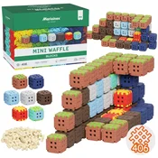 MARIOINEX Marioinex Mini Waffle Green Blocks Komplet gradbenih kock, mehke kocke za otroke, varne – 406 kosov