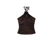 MANGO Top KATE temno rjava/črna