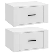 Vidaxl vidaXL Stenske nočne omarice, komplet 2 kosov, 50x36x25 cm, bele