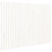 Vidaxl Stensko posteljno vzglavje belo 159,5x3x110 cm trdna borovina