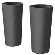Homestar Set cvetličnih loncev, zložljiv lonec za rastline z drenažnimi luknjami, 35x35x60 cm, temno siv, (5000228400)