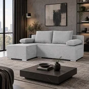 Grantex Line Ugaona garnitura Lena V sa opcijom razvlacenja, 190x81x130 cm, Siva