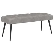 Vidaxl Klop s gumbnim oblazinjenjem Svetlo siva 110 x 40 x 46 cm Žamet