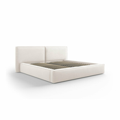 Bež tapecirani bracni krevet s prostorom za pohranu s podnicom 200x200 cm Arendal – Cosmopolitan Design
