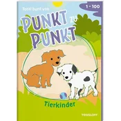 Total bunt von Punkt zu Punkt. Tierkinder. Von 1 bis 100