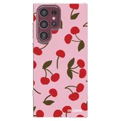 Silikonski prozorni ovitek za Samsung Galaxy S22 Ultra 5G - Cherry