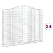 Vidaxl Obokane gabion košare 4 kosi 200x30x160/180 cm pocinkano železo