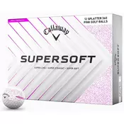 Golf žogice Callaway Supersoft 2025 Splatter 360 Pink, 12, Supersoft