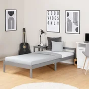 Homestyle4U Posteljni okvir, 90x200 cm, siva
