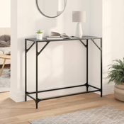 Konzolni stol s crnom staklenom površinom 98x35x81 cm celicni