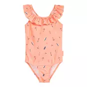 PLAYSHOES Enodelne kopalke Surfbrett Palme bež/temno modra/temno oranžna/puder