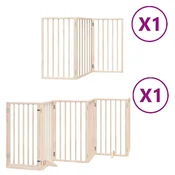 Vidaxl Ograda za pse z vrati zložljiva 9 panelov 450 cm topolovina