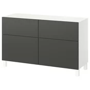 BESTA Komb.odlaganje s vratima/fiokama, bela/Lappviken/Stubbarp tamnosiva, 120x42x74 cm