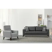 Kristal 3+1 - Dark Grey, Light Grey Dark GreyLight Grey Sofa Set